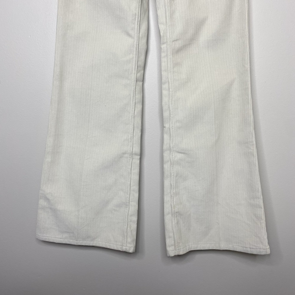 AMI PARIS Alexandre Mattiussi Women's Size XS Flare Leg Corduroy Trousers Ivory - Picture 7 of 14